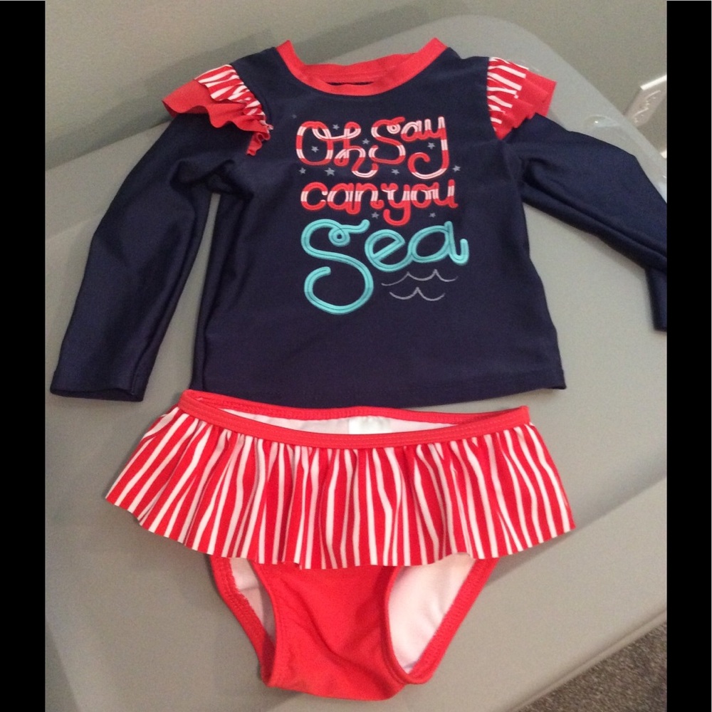 Adorable Cat & Jack Rashguard Swimsuit New